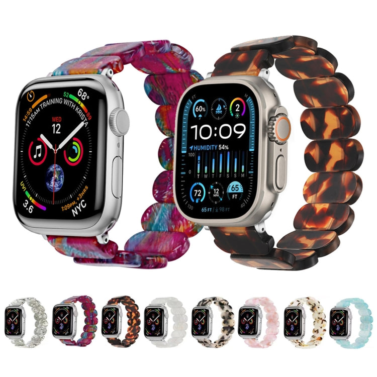 For Apple Watch SE 40mm Stretch Rope Resin Watch Band(Tortoiseshell) - Watch Bands by PMC TechLife | Online Shopping South Africa | PMC TechLife