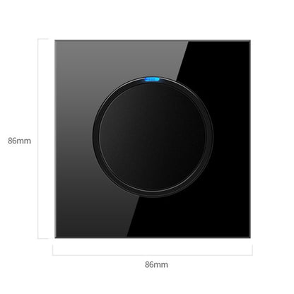 86mm Round LED Tempered Glass Switch Panel, Black Round Glass, Style:Telephone-TV Socket - Switch by PMC Jewellery | Online Shopping South Africa | PMC Jewellery | Buy Now Pay Later Mobicred