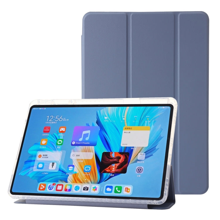 For Huawei Matepad 11 Pro 2024 Clear Acrylic 3-Fold Leather Tablet Case(Lavender Purple) - free shipping - PMC Jewellery - Order now!