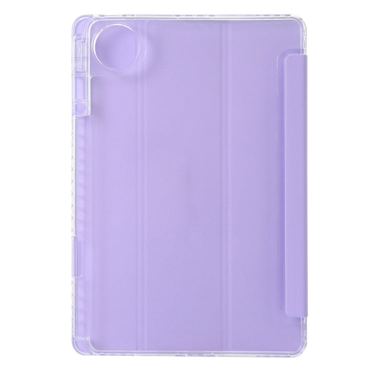 For Huawei Matepad 11 Pro 2024 Clear Acrylic 3-Fold Leather Tablet Case(Purple) - Huawei by PMC Jewellery | Online Shopping South Africa | PMC Jewellery | Buy Now Pay Later Mobicred