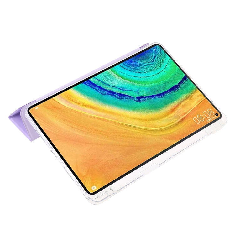 For Huawei MatePad Pro 13.2 2023 Clear Acrylic 3-Fold Leather Tablet Case(Purple) - Huawei by PMC TechLife | Online Shopping South Africa | PMC TechLife | Buy Now Pay Later Mobicred