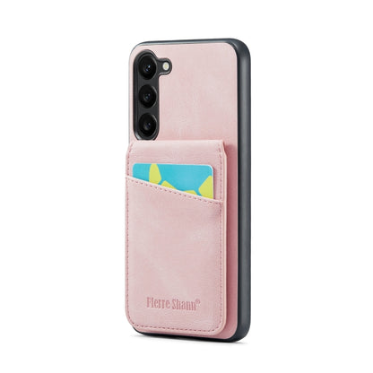 For Samsung Galaxy S24+ 5G Fierre Shann Crazy Horse Card Holder Back Cover PU Phone Case(Pink) - Galaxy S24+ 5G Cases by FIERRE SHANN | Online Shopping South Africa | PMC Jewellery | Buy Now Pay Later Mobicred