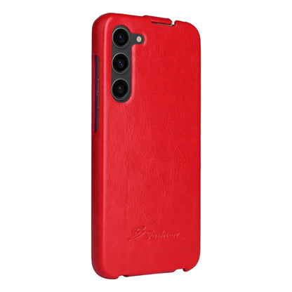 For Samsung Galaxy S24+ 5G Fierre Shann 64 Texture Vertical Flip PU Leather Phone Case(Red) - Galaxy S24+ 5G Cases by FIERRE SHANN | Online Shopping South Africa | PMC Jewellery | Buy Now Pay Later Mobicred