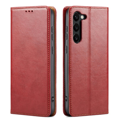 For Samsung Galaxy S24 5G Fierre Shann PU Genuine Leather Texture Phone Case(Red) - Galaxy S24 5G Cases by FIERRE SHANN | Online Shopping South Africa | PMC Jewellery | Buy Now Pay Later Mobicred