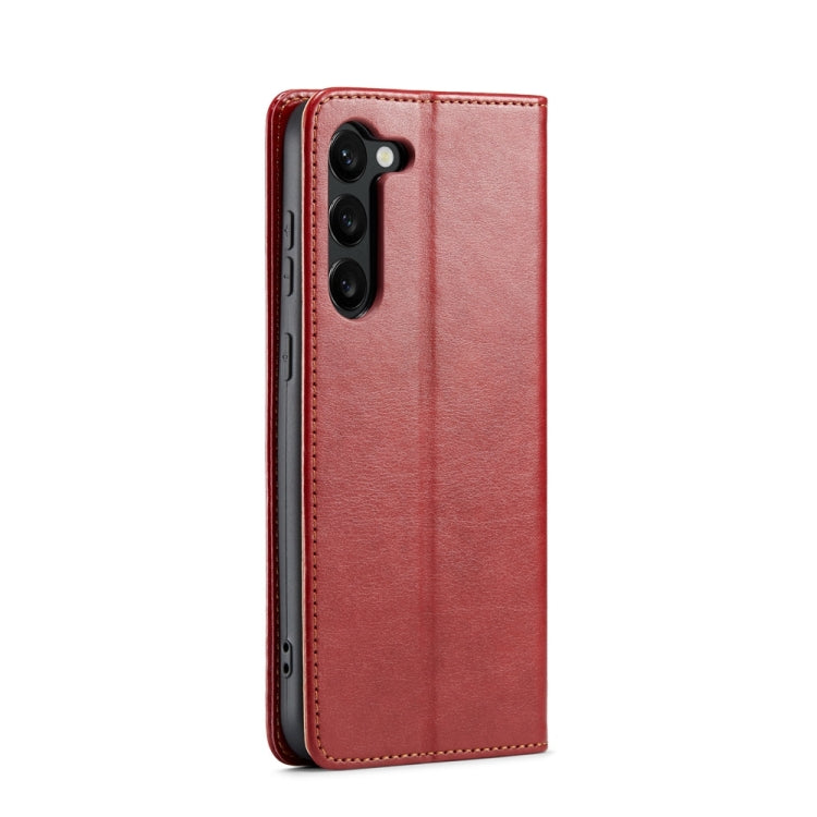 For Samsung Galaxy S24 5G Fierre Shann PU Genuine Leather Texture Phone Case(Red) - Galaxy S24 5G Cases by FIERRE SHANN | Online Shopping South Africa | PMC Jewellery | Buy Now Pay Later Mobicred