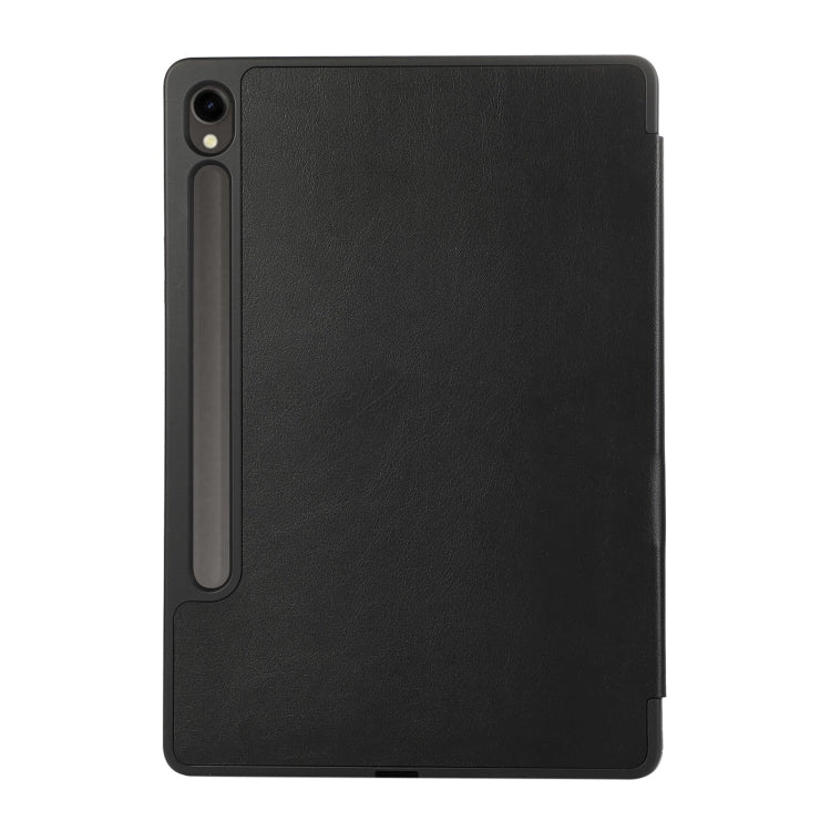 For Samsung Galaxy Tab  S10 FE / S9 FE 3-Fold Pure Color TPU Leather Tablet Case with Pen Slot(Black) - Galaxy Tab S9 FE by PMC TechLife | Online Shopping South Africa | PMC TechLife | Buy Now Pay Later Mobicred