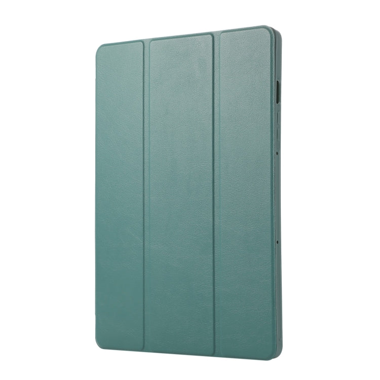 For Samsung Galaxy Tab S9 3-Fold Pure Color TPU Leather Tablet Case with Pen Slot(Dark Green) - Galaxy Tab S9 Cases by PMC Jewellery | Online Shopping South Africa | PMC Jewellery | Buy Now Pay Later Mobicred