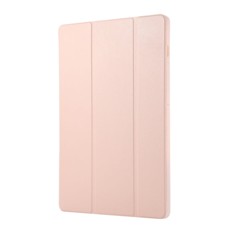 For Samsung Galaxy Tab S9+ 3-Fold Pure Color TPU Leather Tablet Case with Pen Slot(Pink) - Galaxy Tab S9+ Cases by PMC Jewellery | Online Shopping South Africa | PMC Jewellery