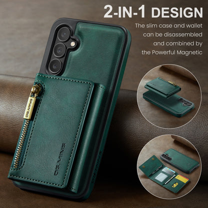 For Samsung Galaxy S24+ 5G DG.MING M5 Series Zip RFID Multi Card Detachable Leather Phone Case(Green) - Galaxy S24+ 5G Cases by DG.MING | Online Shopping South Africa | PMC Jewellery | Buy Now Pay Later Mobicred