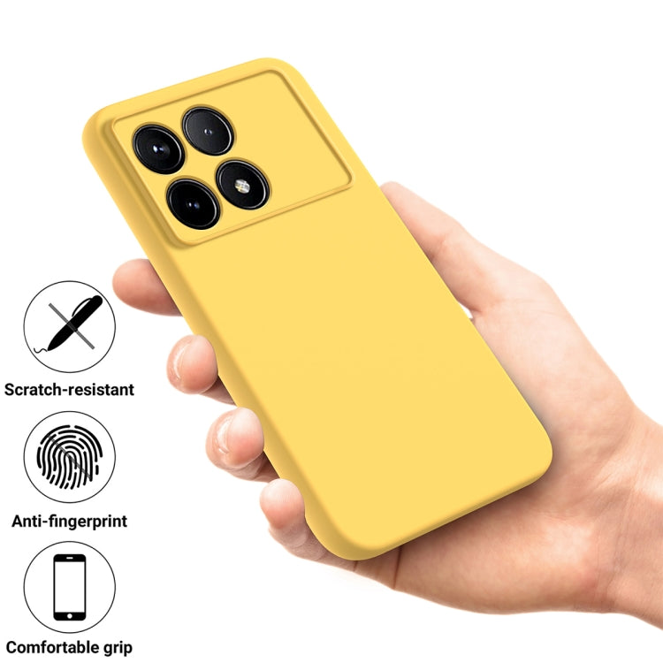 For Xiaomi Redmi K70/K70 Pro Solid Color Liquid Silicone Dropproof Full Coverage Phone Case(Yellow) - K70 Pro Cases by PMC Jewellery | Online Shopping South Africa | PMC Jewellery | Buy Now Pay Later Mobicred