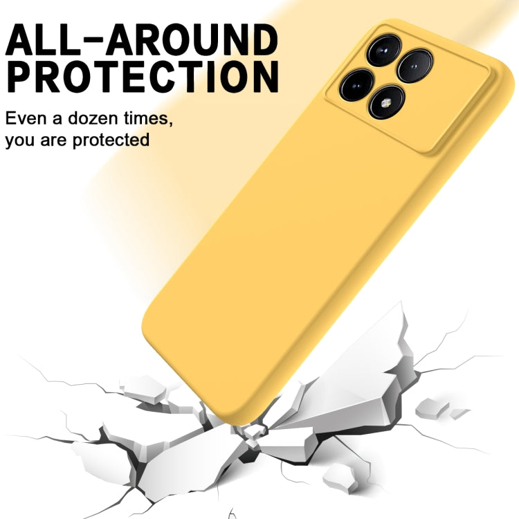 For Xiaomi Redmi K70/K70 Pro Solid Color Liquid Silicone Dropproof Full Coverage Phone Case(Yellow) - K70 Pro Cases by PMC Jewellery | Online Shopping South Africa | PMC Jewellery | Buy Now Pay Later Mobicred