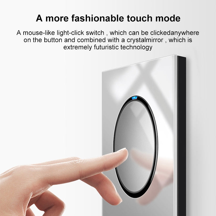 86mm Round LED Tempered Glass Switch Panel, Gray Round Glass, Style:Two Open Dual Control - free shipping - PMC Jewellery - Order now!