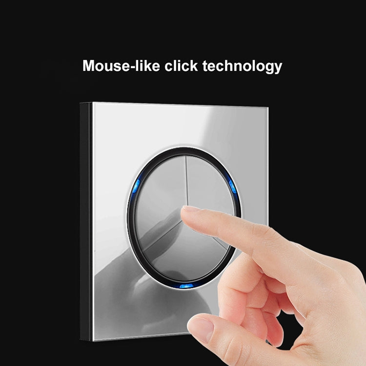 86mm Round LED Tempered Glass Switch Panel, Gray Round Glass, Style:One Open Multiple Control -  by PMC Jewellery | Online Shopping South Africa | PMC Jewellery | Buy Now Pay Later Mobicred