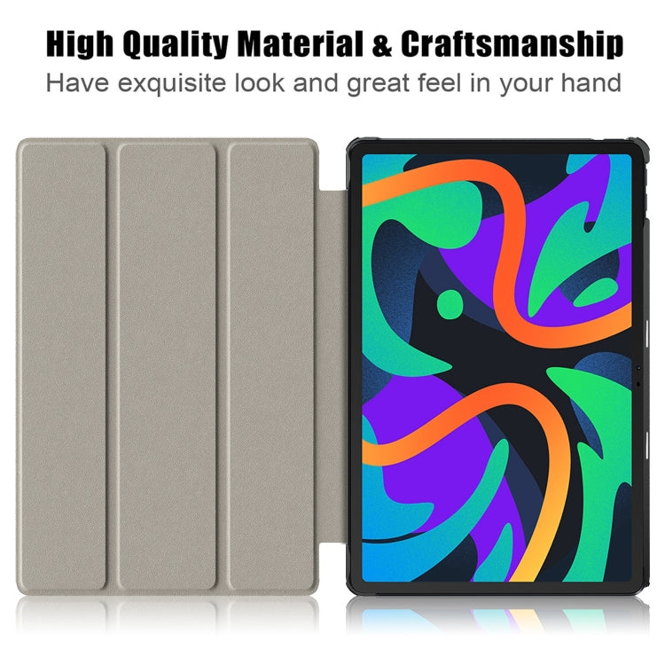 For Lenovo Tab M11/ Xiaoxin Pad 11 2024 Custer Coloured Drawing 3-folding Leather Smart Tablet Case(Sunset) - Lenovo by PMC Jewellery | Online Shopping South Africa | PMC Jewellery | Buy Now Pay Later Mobicred