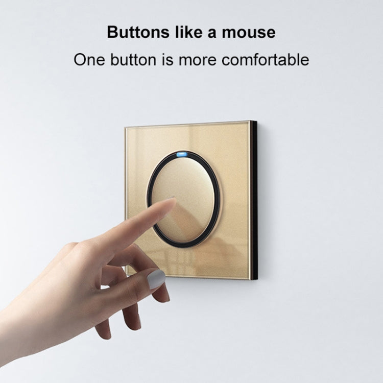 86mm Round LED Tempered Glass Switch Panel, Gold Round Glass, Style:One Open Multiple Control - free shipping - PMC Jewellery - Order now!