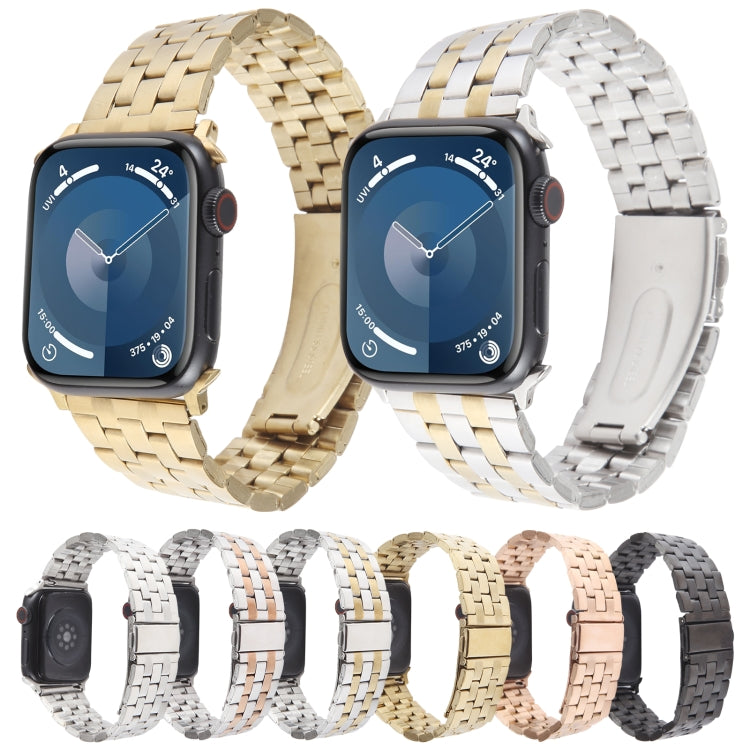 For Apple Watch 42mm 22mm Ultra-thin Five Beads Stainless Steel Watch Band(Silver) - free shipping - PMC TechLife - Order now!