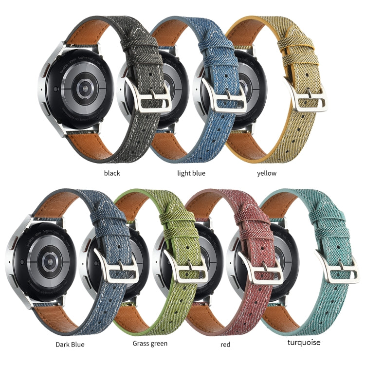 20mm Universal Denim Leather Buckle Watch Band(Light Blue) - free shipping - PMc TechLife - Order now!
