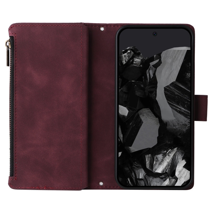 For Google Pixel 9 Pro Multifunctional Multi-Card Wallet Phone Leather Case(Wine Red) - Google Cases by PMC Jewellery | Online Shopping South Africa | PMC Jewellery | Buy Now Pay Later Mobicred