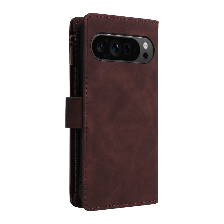 For Google Pixel 9 Pro Multifunctional Multi-Card Wallet Phone Leather Case(Coffee) - Google Cases by PMC TechLife | Online Shopping South Africa | PMC TechLife | Buy Now Pay Later Mobicred