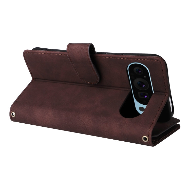 For Google Pixel 9 Multifunctional Multi-Card Wallet Phone Leather Case(Coffee) - Google Cases by PMC TechLife | Online Shopping South Africa | PMC TechLife | Buy Now Pay Later Mobicred
