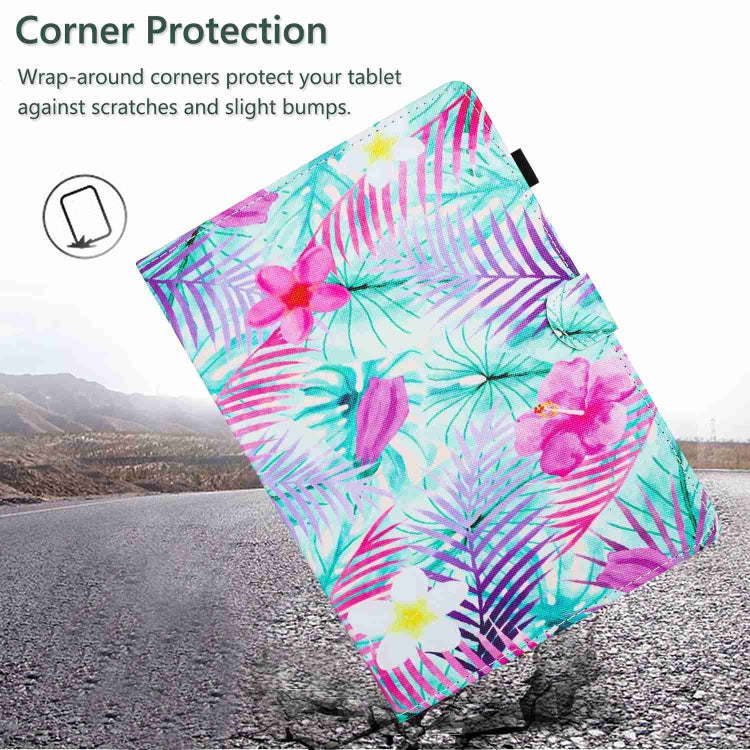 For 10 inch Painted Pattern Stitching Leather Tablet Case(Bougainvillea) - 10 - 11 inch by PMC TechLife | Online Shopping South Africa | PMC TechLife | Buy Now Pay Later Mobicred