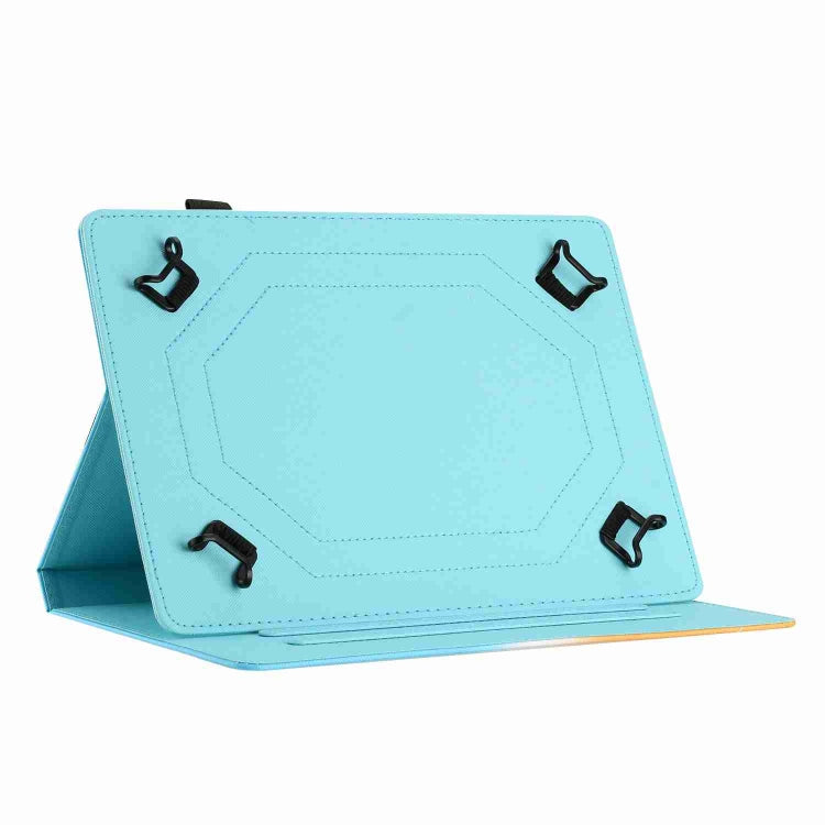 For 10 inch Painted Pattern Stitching Leather Tablet Case(Blue Cat) - 10 - 11 inch by PMC TechLife | Online Shopping South Africa | PMC TechLife | Buy Now Pay Later Mobicred