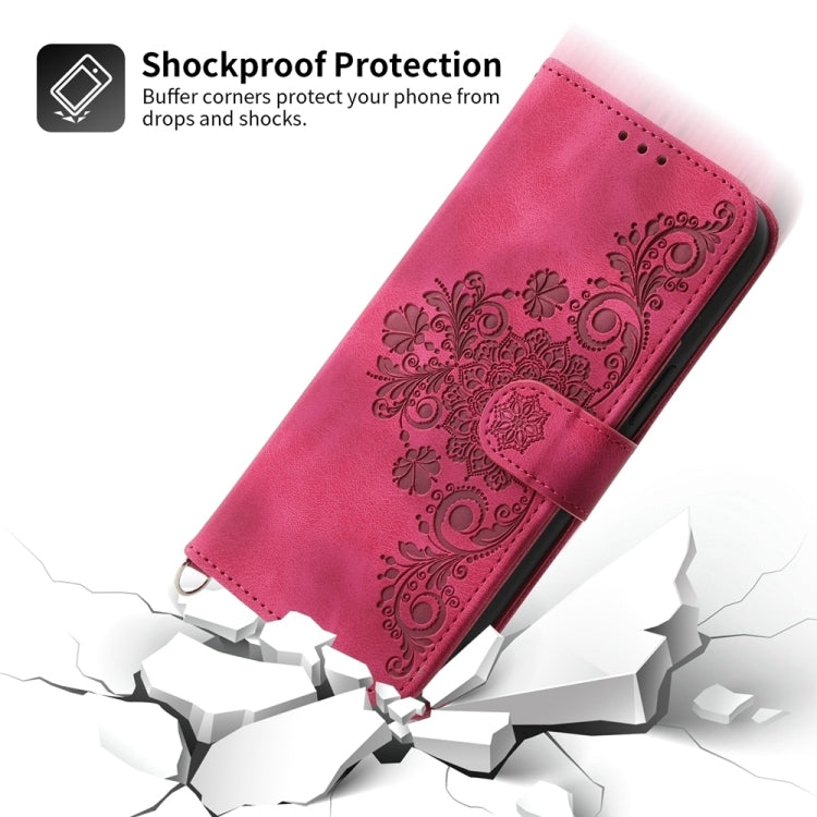 For Google Pixel 9 Skin-feel Flowers Embossed Wallet Leather Phone Case(Wine Red) - Google Cases by PMC TechLife | Online Shopping South Africa | PMC TechLife | Buy Now Pay Later Mobicred