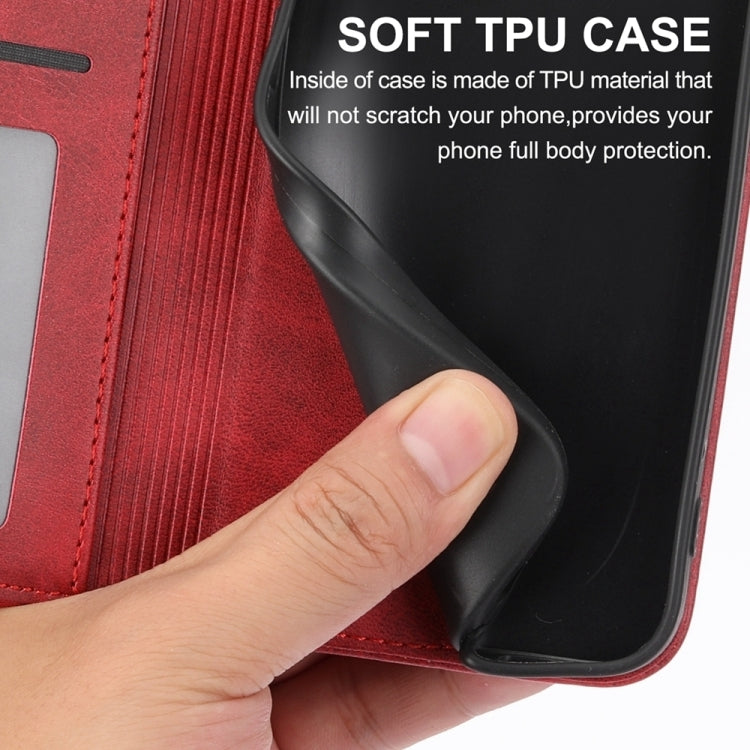 For Google Pixel 9 Pro Cubic Grid Calf Texture Magnetic Leather Phone Case(Red) - Google Cases by PMC TechLife | Online Shopping South Africa | PMC TechLife | Buy Now Pay Later Mobicred