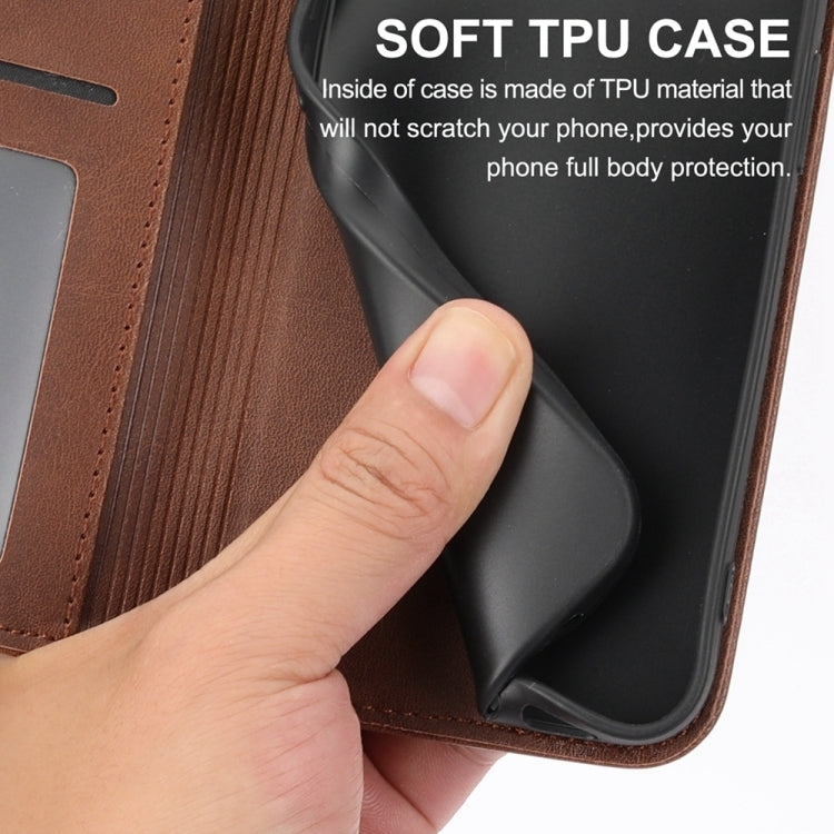 For Google Pixel 9 Pro Cubic Grid Calf Texture Magnetic Leather Phone Case(Brown) - Google Cases by PMC TechLife | Online Shopping South Africa | PMC TechLife | Buy Now Pay Later Mobicred