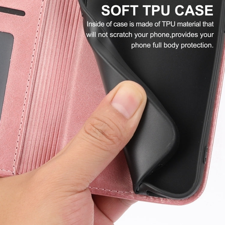 For Google Pixel 9 Pro Cubic Grid Calf Texture Magnetic Leather Phone Case(Rose Gold) - Google Cases by PMC TechLife | Online Shopping South Africa | PMC TechLife | Buy Now Pay Later Mobicred