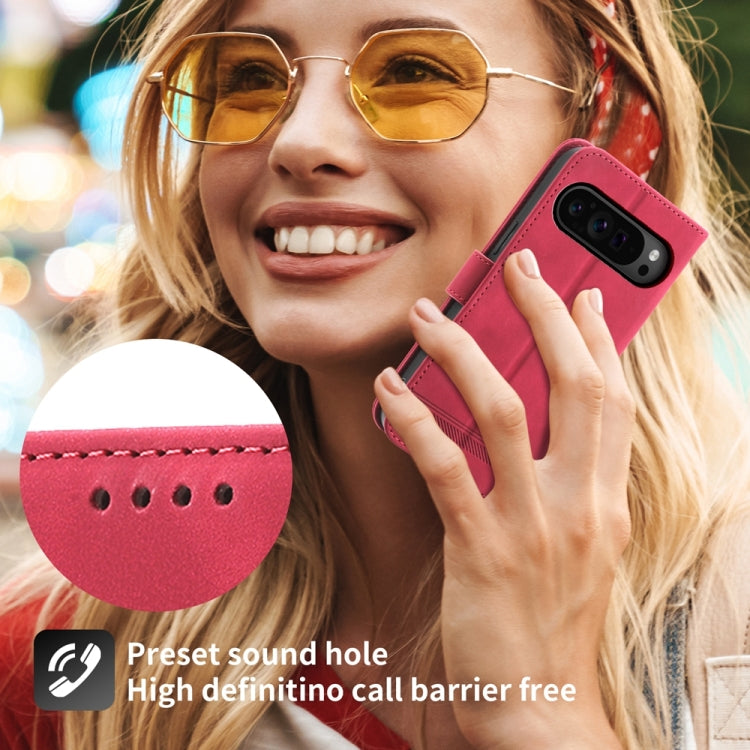 For Google Pixel 9 Pro Dierfeng Dream Line TPU Hybrid PU Leather Phone Case(Red) - Google Cases by PMC TechLife | Online Shopping South Africa | PMC TechLife | Buy Now Pay Later Mobicred