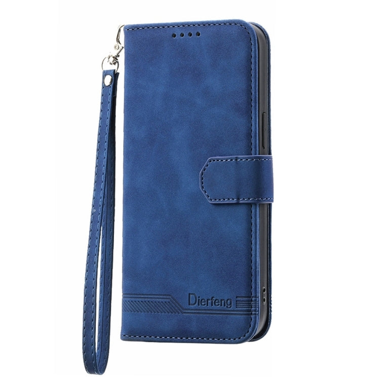 For Google Pixel 9 Pro Dierfeng Dream Line TPU + PU Leather Phone Case(Blue) - Google Cases by PMC TechLife | Online Shopping South Africa | PMC TechLife | Buy Now Pay Later Mobicred