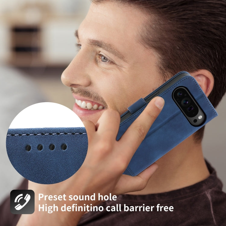 For Google Pixel 9 Pro Dierfeng Dream Line TPU + PU Leather Phone Case(Blue) - Google Cases by PMC TechLife | Online Shopping South Africa | PMC TechLife | Buy Now Pay Later Mobicred