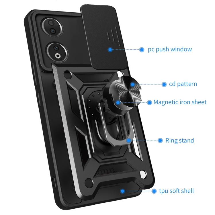 For Honor 90 5G Sliding Camera Cover Design TPU+PC Phone Case(Rose Gold) - Honor Cases by PMC TechLife | Online Shopping South Africa | PMC TechLife