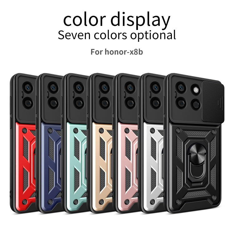 For Honor X8b Sliding Camera Cover Design TPU+PC Phone Case(Black) - Honor Cases by PMC TechLife | Online Shopping South Africa | PMC TechLife | Buy Now Pay Later Mobicred