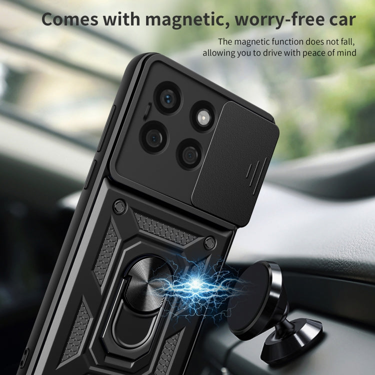 For Honor X8b Sliding Camera Cover Design TPU+PC Phone Case(Black) - Honor Cases by PMC TechLife | Online Shopping South Africa | PMC TechLife | Buy Now Pay Later Mobicred