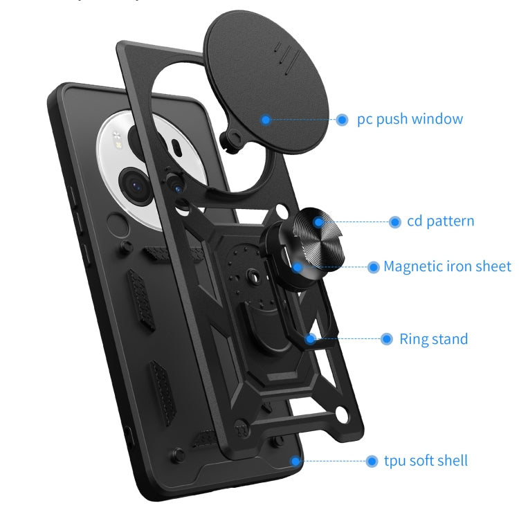 For Honor Magic6 Pro Sliding Camera Cover Design TPU+PC Phone Case(Silver) - Honor Cases by PMC TechLife | Online Shopping South Africa | PMC TechLife | Buy Now Pay Later Mobicred