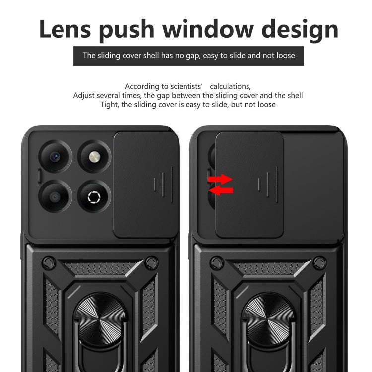 For Honor X6b 4G Sliding Camera Cover Design TPU+PC Phone Case(Red) - free shipping - PMC TechLife - Order now!