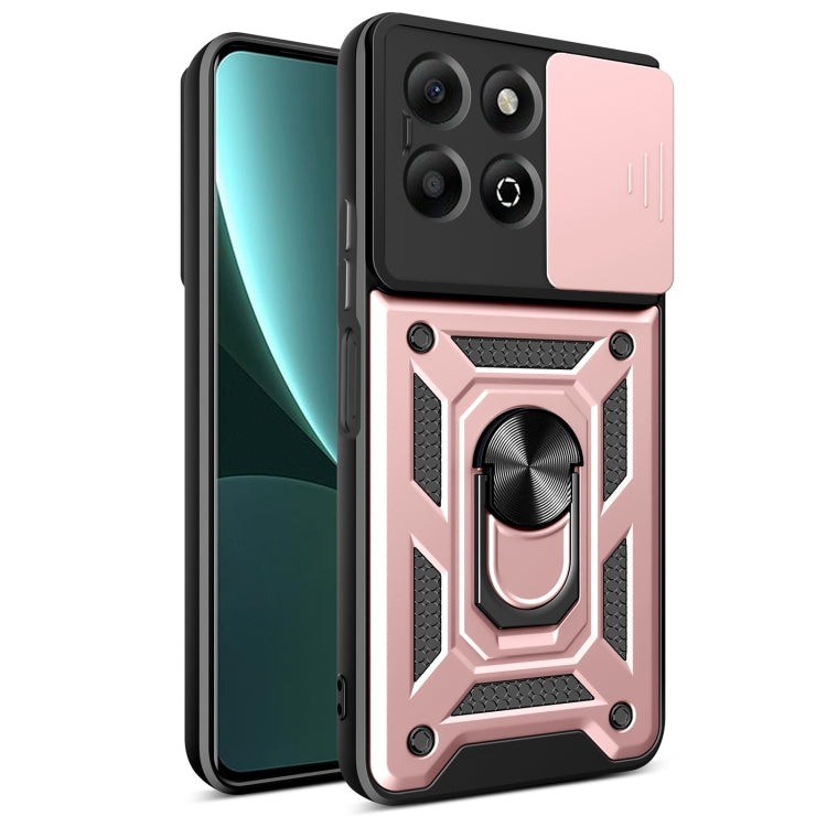 For Honor X6b 4G Sliding Camera Cover Design TPU+PC Phone Case(Rose Gold) - free shipping - PMC TechLife - Order now!
