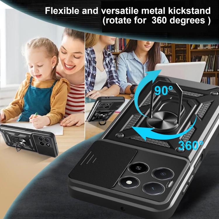 For Honor X5b Plus Sliding Camera Cover Design TPU+PC Phone Case(Blue) - free shipping - PMC TechLife - Order now!