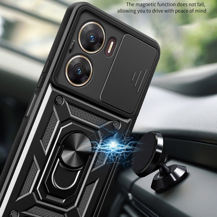 For vivo V29e 5G Global Sliding Camera Cover Design TPU+PC Phone Case(Black) - vivo Cases by PMC TechLife | Online Shopping South Africa | PMC TechLife | Buy Now Pay Later Mobicred