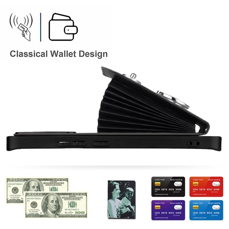For Xiaomi Redmi Note 13 Pro+ Organ Card Bag Ring Holder PU Phone Case(Black) - Note 13 Pro+ Cases by PMC TechLife | Online Shopping South Africa | PMC TechLife | Buy Now Pay Later Mobicred