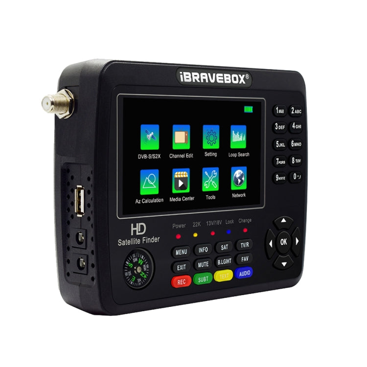 iBRAVEBOX V10 Finder Max 4.3 inch Display Digital Satellite Meter Signal Finder, Support DVB-S/S2/S2X, Plug Type:AU Plug(Black) - Satellite Finder by PMC TechLife | Online Shopping South Africa | PMC TechLife | Buy Now Pay Later Mobicred