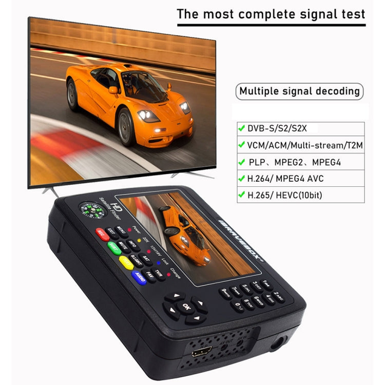 iBRAVEBOX V10 Finder Max 4.3 inch Display Digital Satellite Meter Signal Finder, Support DVB-S/S2/S2X, Plug Type:AU Plug(Black) - Satellite Finder by PMC TechLife | Online Shopping South Africa | PMC TechLife | Buy Now Pay Later Mobicred