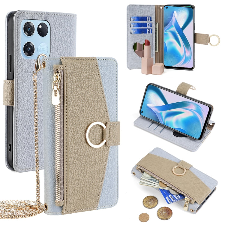 For OnePlus Ace Racing Crossbody Litchi Texture Leather Phone Case(Blue) - free shipping - PMC TechLife - Order now!