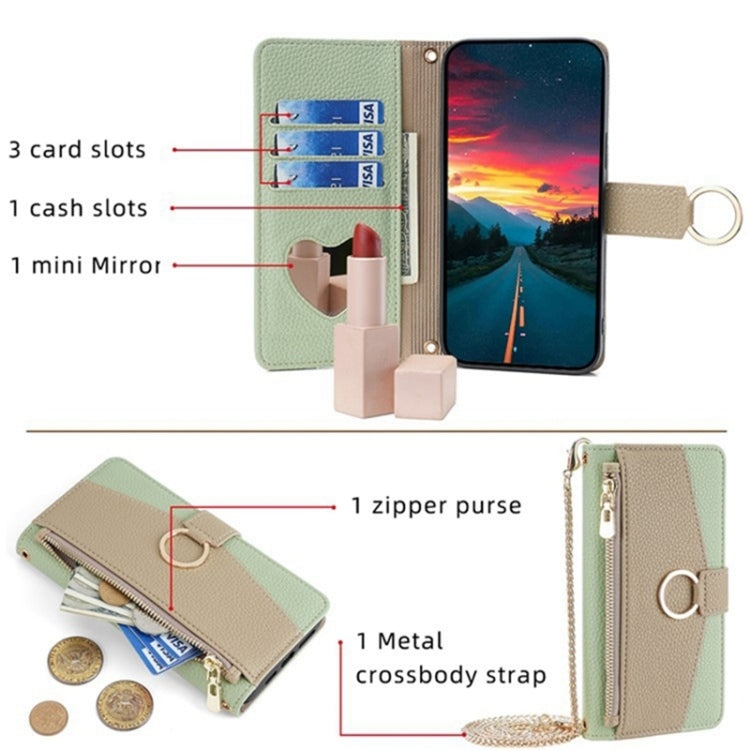 For OnePlus 9 Crossbody Litchi Texture Leather Phone Case(Green) - OnePlus Cases by PMC TechLife | Online Shopping South Africa | PMC TechLife | Buy Now Pay Later Mobicred