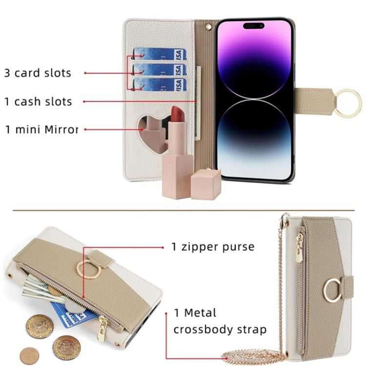 For OnePlus 9 Pro Crossbody Litchi Texture Leather Phone Case(White) - OnePlus Cases by PMC TechLife | Online Shopping South Africa | PMC TechLife | Buy Now Pay Later Mobicred