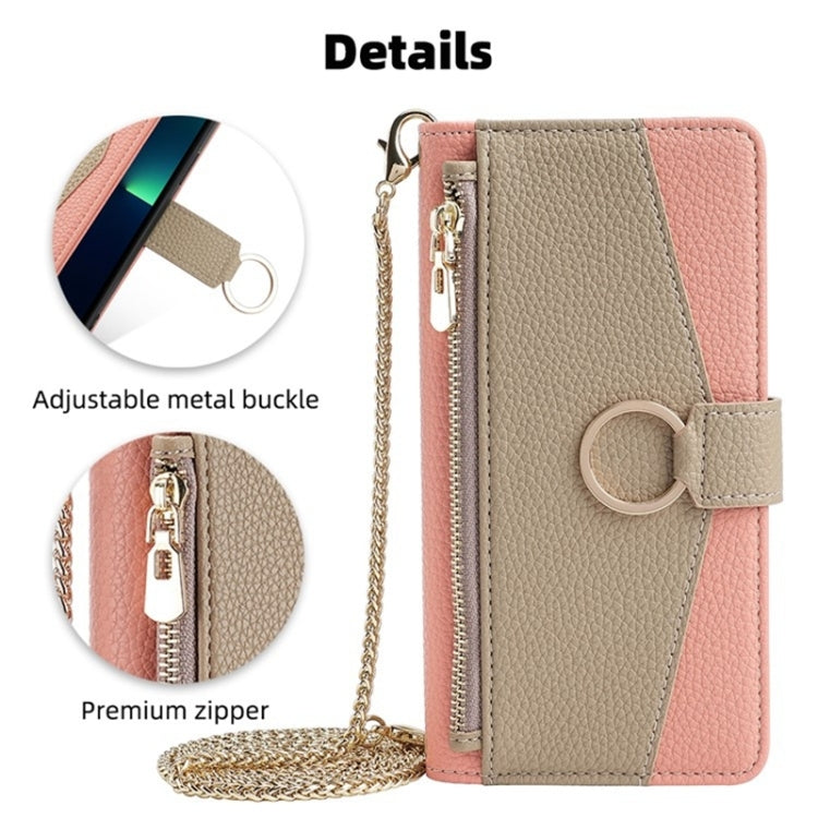 For OnePlus 9RT 5G Crossbody Litchi Texture Leather Phone Case(Pink) - OnePlus Cases by PMC TechLife | Online Shopping South Africa | PMC TechLife | Buy Now Pay Later Mobicred