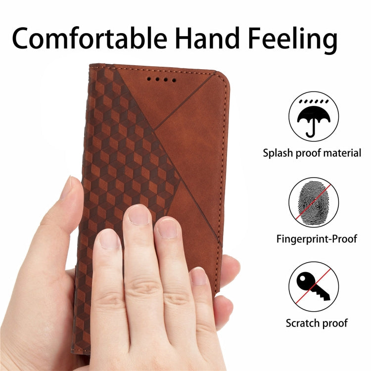 For Tecno Spark Go 2024 / POP 8 Diamond Splicing Skin Feel Magnetic Leather Phone Case(Brown) - Tecno Cases by PMC Jewellery | Online Shopping South Africa | PMC Jewellery | Buy Now Pay Later Mobicred