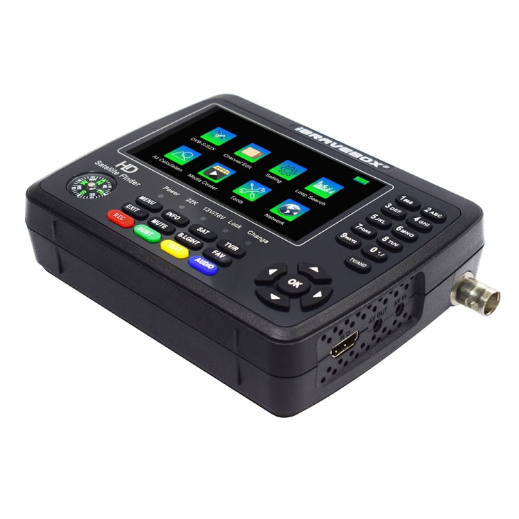 iBRAVEBOX V10 Finder Max+ 4.3 inch Display Digital Satellite Meter Signal Finder, Support DVB-S/S2/S2X AHD, Plug Type:UK Plug(Black) - Satellite Finder by PMC TechLife | Online Shopping South Africa | PMC TechLife | Buy Now Pay Later Mobicred